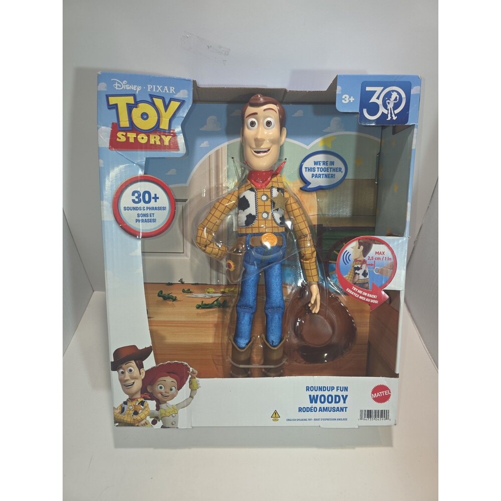 Mattel Disney Pixar Toy Story Roundup Talking Woody, Fun Toy Figure - Brand New